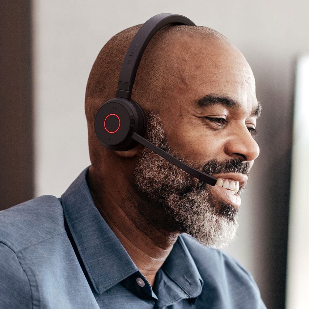 Auriculares estéreo USB Jabra Evolve 65 TE MS (incluye soporte)