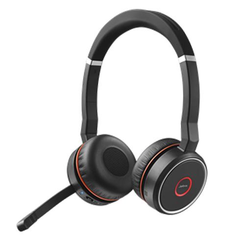 Auriculares estéreo Jabra Evolve 75 MS NC (incluye base de carga) - Reacondicionados