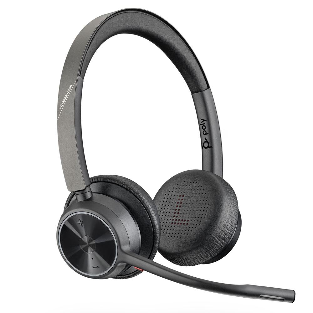 Auriculares Bluetooth Poly Voyager 4320 UC USB-A (incluye soporte)