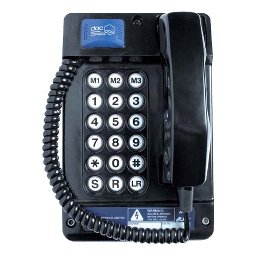 TELÉFONO GAI-TRONICS AUTELDAC 5 CON CABLE RIZADO - 18 Botones + Conector para Cascos