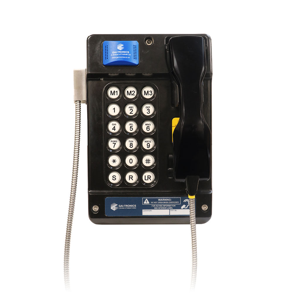 Gai-Tronics Auteldac 6 (18 botones + conector para auriculares) VoIP, cable de acero de 745 mm