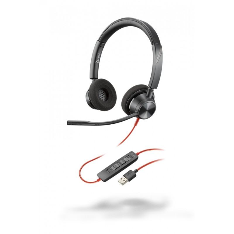 Auriculares Poly Blackwire 3320 USB-A - Reacondicionados