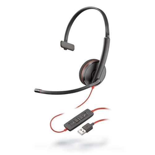 Auriculares monoaurales USB-A Poly Blackwire C3210