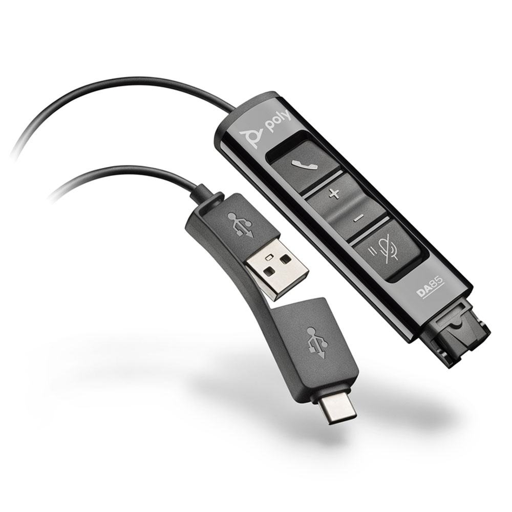 Poly DA85 USB to QD Black Adaptador TAA