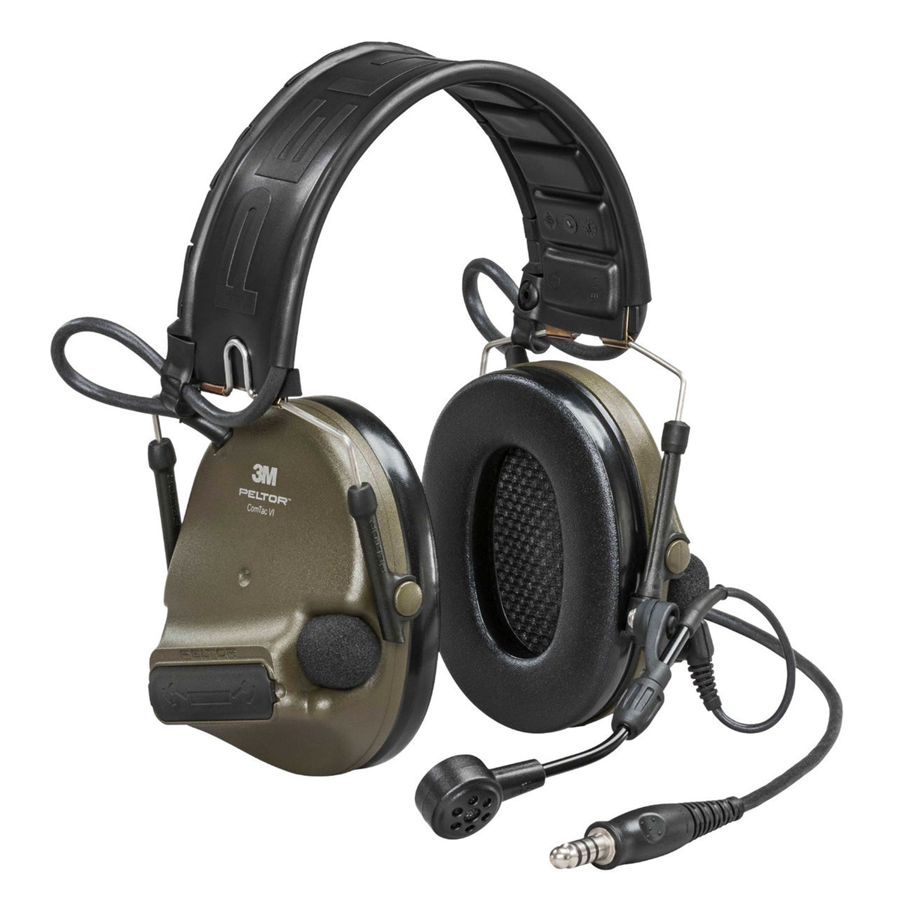 3M™ PELTOR™ ComTac VI NIB Auriculares verdes, Entrada MI, Cable Peltor