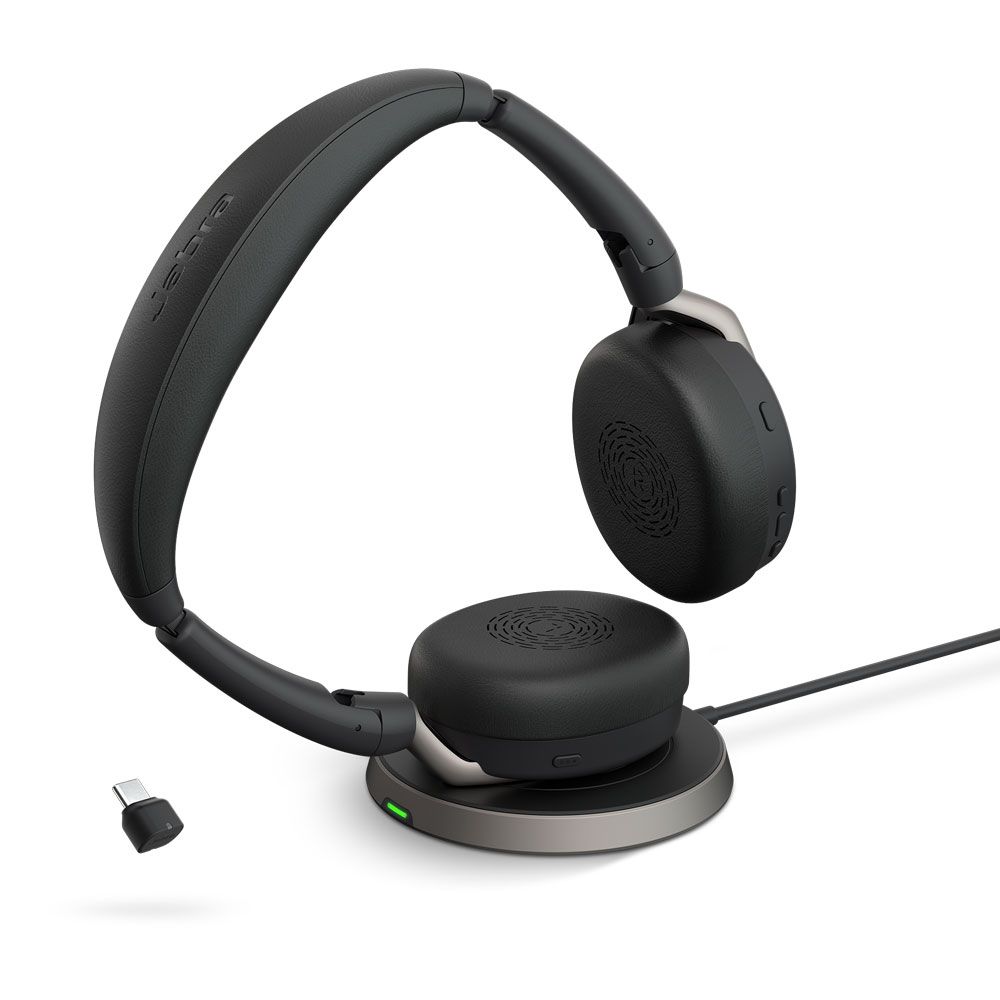 Jabra Evolve2 65 Flex USB-C MS Auricular Estéreo - Incluye Base de Carga Inalámbrica