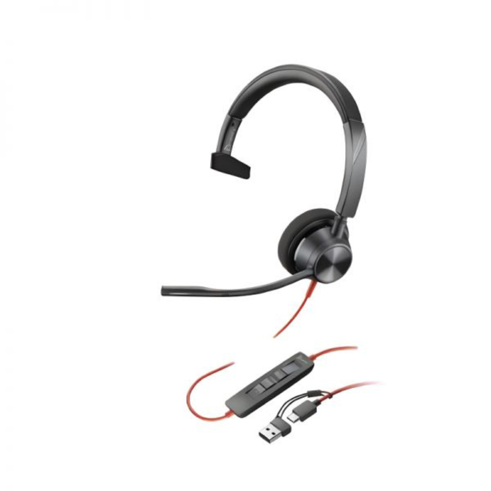 Auriculares monoaurales Poly Blackwire 3310-M USB-(A&C)
