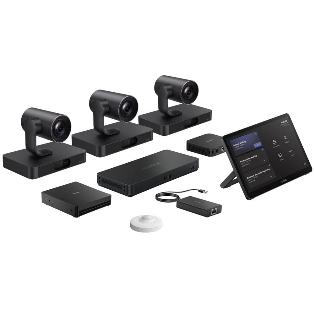 Sistema Yealink MVC S98-C5U para salas Microsoft Teams, ideal para salas extragrandes y profesionales con AV