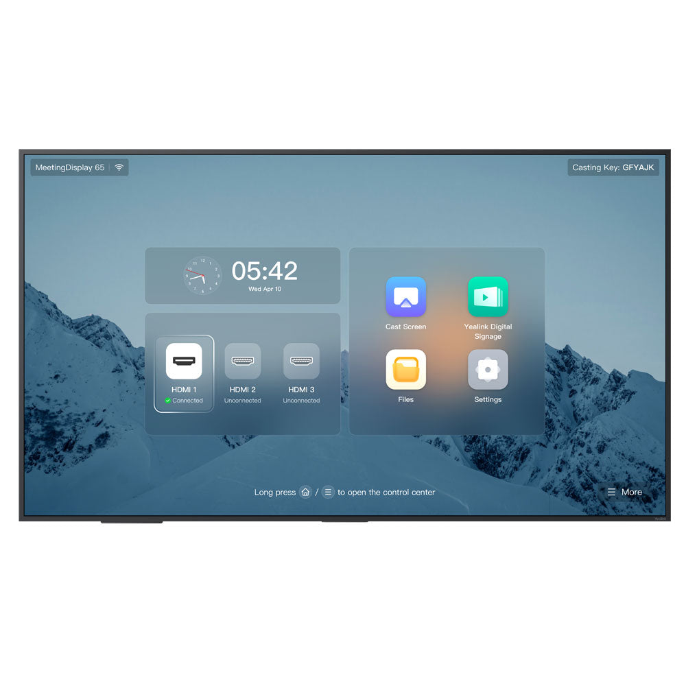 Pantalla de reuniones Yealink MD65 de 65 pulgadas para salas de Microsoft Teams